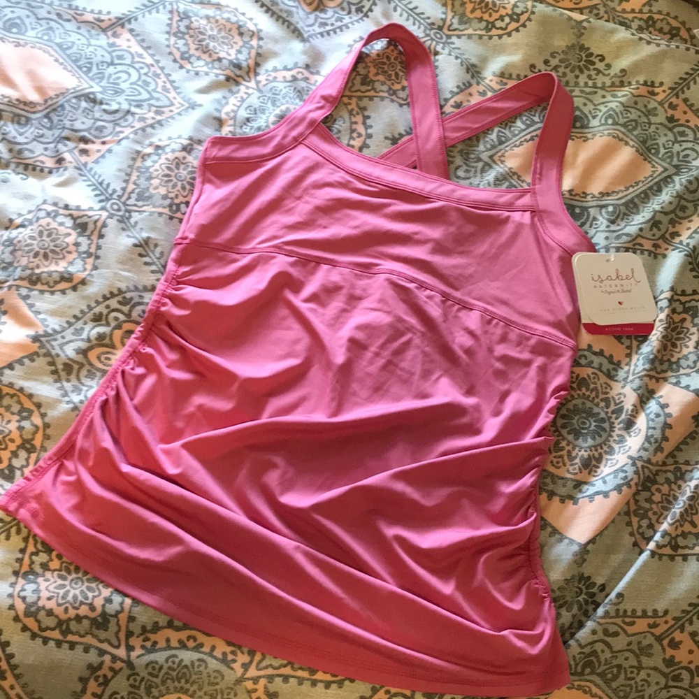 Pink Maternity Active Tank - Isabel Maternity